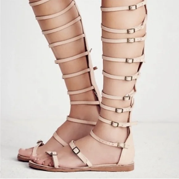 Free People Jeffrey Campbell Valley Gladiator Sandals Natural Leather Worn Once - Picture 2 of 7